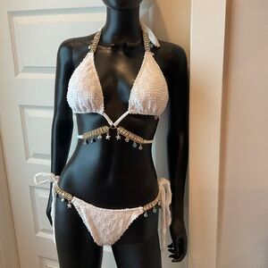 White Bikini with A LOT of charms!